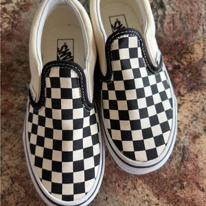 Vans Kids Black and White Checkered Slip-On Sneakers
